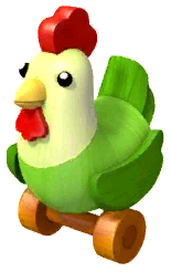 Green Rolling Rooster